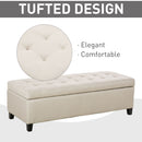 Benches, Isra 51" Beige Upholstered Storage Bench - Seasonal Overstock