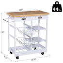 Kitchen Cart, Kinsley Rolling Kitchen Cart - White - Seasonal Overstock
