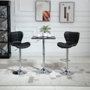 Norwin Adjustable Height Swivel Barstool (2 Pack) - Black Faux Leather - Seasonal Overstock