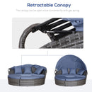 Paloma 4pc Outdoor Rattan Sofa Bed / Patio Conversation Set - Grey - Seasonal Overstock