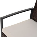 Ricardo 3pc Rattan Wicker Chair and Table Set - White and Brown - Seasonal Overstock