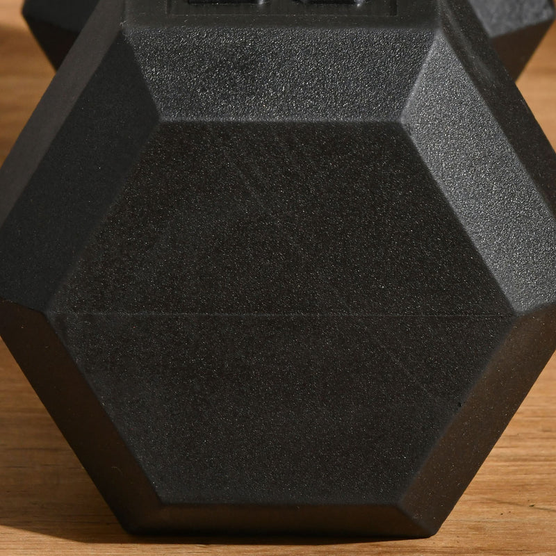 Single 50 lb Rubberized Hexagon Dumbbell Weight - Seasonal Overstock