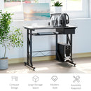 Sloan 35" Black Workstation Desk with Keyboard Tray & PC Shelf - Seasonal Overstock