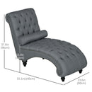 Chaise Lounge, Valencia Button Tufted Chaise Lounge Chair - Grey - Seasonal Overstock