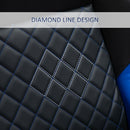 Vega Diamond Stitch Faux Leather Office Gaming Chair - Blue - Seasonal Overstock