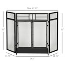 Fireplace Screens, 3-Panel Rectangular 47" Fireplace Screen with Doors - Seasonal Overstock