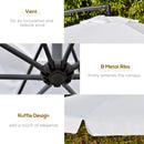 Patio Umbrella, 11ft Offset Cantilever Patio Umbrella with Easy Tilt Adjust - White - Seasonal Overstock