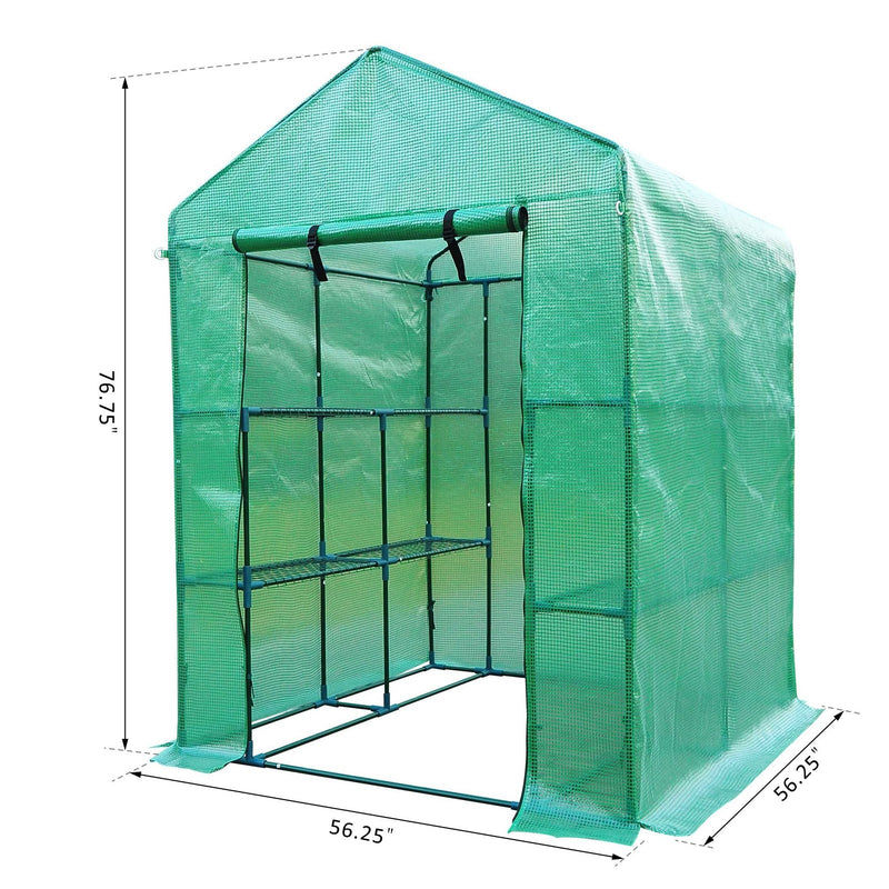 4.7 x 4.7 x 6.4ft Soft Cover Greenhouse With Shelves - Seasonal Overstock