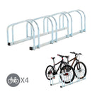 4 Bike Parking Rack - Silver - Seasonal Overstock