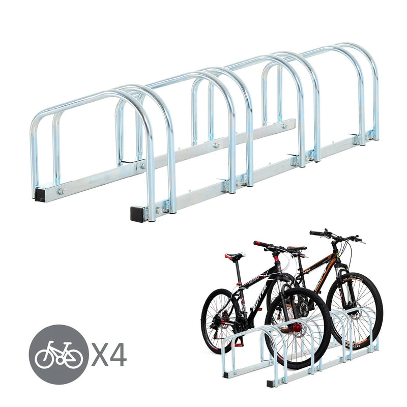 4 Bike Parking Rack - Silver - Seasonal Overstock