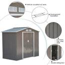 Storage Sheds, 7' x 4' Steel Outdoor Storage Shed - Grey - Seasonal Overstock