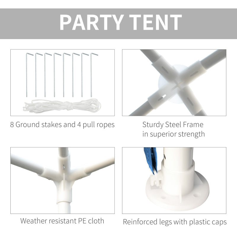 9' x 9' Party Gazebo Canopy Tent - Blue - Seasonal Overstock