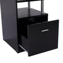 Casey Wood Computer Desk with Cabinet and Shelves - Black - Seasonal Overstock