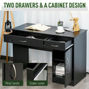 Desks, Dylan Black Study Desk with Drawers - Seasonal Overstock