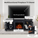 Fireplaces, Elio Black 1400W Electric Fireplace TV Stand for TVs up to 65" - Seasonal Overstock