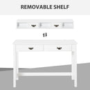 Fidessa White Writing Desk with Hutch & Drawers - Seasonal Overstock