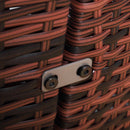 Paloma II 4pc Outdoor Rattan Sofa Bed / Patio Conversation Set - Light Blue & Brown - Seasonal Overstock