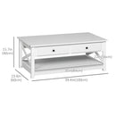 Coffee Tables, Penn Farmhouse Style Coffee Table with Drawers - White - Seasonal Overstock
