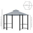 Rokuro 13' x 13' Hexagonal Gazebo with Grey Canopy - Seasonal Overstock