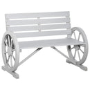Wainwright 42" Outdoor Wagon Wheel Wood Garden Bench - Grey - Seasonal Overstock