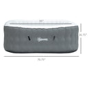 Hot Tubs, 4-6 Person Inflatable Portable Hot Tub Spa 245 Gallons - Grey - Seasonal Overstock