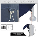 13ft Hexagonal Portable Party Gazebo with Mesh Walls - Blue - Seasonal Overstock