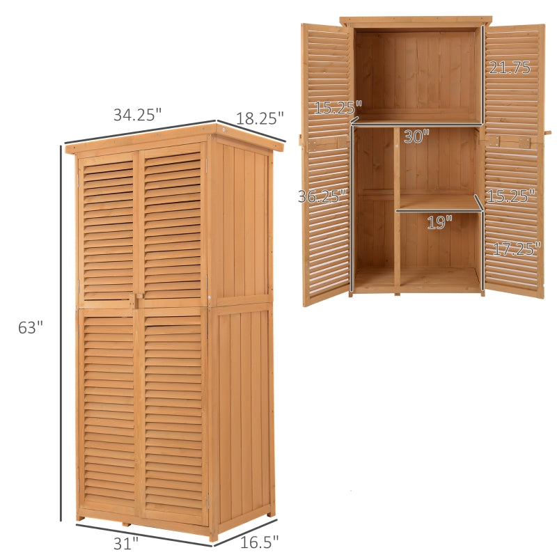 3' x 5' Wood Outdoor Garden Storage Shed Cabinet - Seasonal Overstock