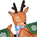 Christmas Decorations, 4.5ft Inflatable Santa on Sleigh & 3 Reindeer with Blower - Seasonal Overstock