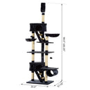 Cat Trees, 7.8 - 8.5ft XL Cat Tree / Condo / Activity Center - Dark Grey - Seasonal Overstock