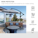 Patio Umbrella, 9ft Offset Cantilever Patio Umbrella with Easy Tilt Adjust - Dark Grey - Seasonal Overstock