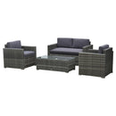 Patio Furniture, Brently 4pc Patio Sofa Set - Grey - Seasonal Overstock