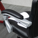 Flyta Ergonomic Executive Faux Leather White & Black Office Gaming Chair - Seasonal Overstock