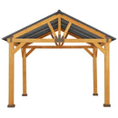 Harrison 13' x 11' Steel Roof Wood Frame Gazebo - Seasonal Overstock