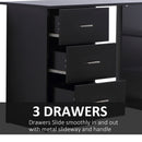 Joli Computer Writing Desk with 3 Shelves & 3 Drawers - Black - Seasonal Overstock