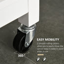 Julyette White Kitchen Island Cart on Rollers - Seasonal Overstock