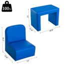 Kids 2 in 1 Table and Chair Set - Blue - Seasonal Overstock