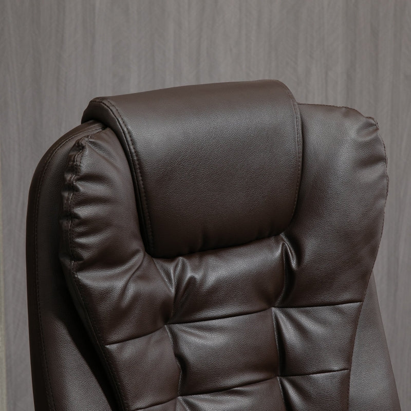 Marlos High Back Faux Leather Executive Chair with Footrest - Brown - Seasonal Overstock