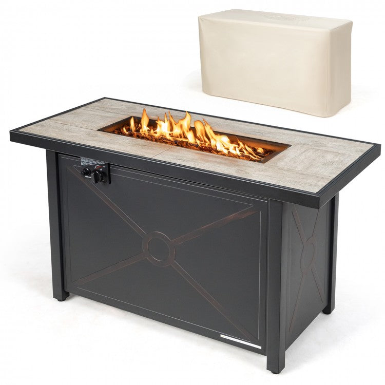 Nikko 42" 60,000BTU Propane Fire Table with Ceramic Top and Cover - Seasonal Overstock