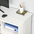 Nolan Computer Desk with Keyboard Tray Cabinet and Locked Drawer - White - Seasonal Overstock