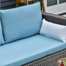 Patio Furniture, Olwen 3pc Patio Sectional Sofa with Reversible Chaise - Light Blue / Grey - Seasonal Overstock
