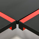 Rumo L-Shaped Black & Red Gaming Computer Desk - Seasonal Overstock