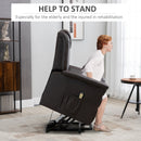 Tanner Brown Faux Leather Powered Lift Chair Recliner - Seasonal Overstock