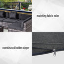 Wellington Shores 7pc Patio Sectional Replacement Cushion Covers - Grey - Seasonal Overstock