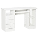 Yuna Computer Desk with Drawers, Shelves & Keyboard Tray - White - Seasonal Overstock