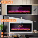Fireplaces, 50" Wall Mounted Built-In Recessed Electric Fireplace with Crystal & Log - Seasonal Overstock