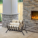 24-in Basket Style Black Metal Firewood Rack Log Holder - Seasonal Overstock