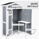 52" x 20" Grey Wood Garden Storage Shed with Shelves - Seasonal Overstock