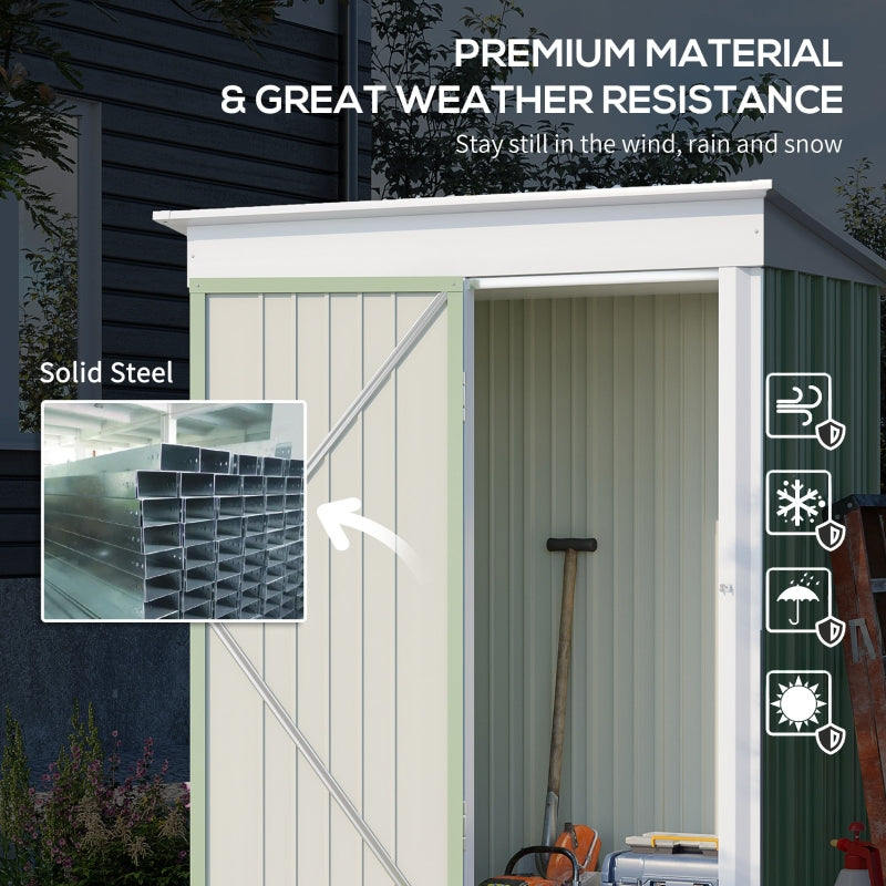5' x 3' Lean-to Galvanized Steel Storage Shed - Green - Seasonal Overstock