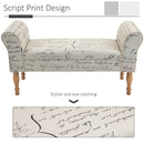 Benches, Bianca 51" White Upholstered Script Bench - Seasonal Overstock