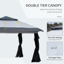 Gazebos, Cairo 12' x 12' Pop-Up Gazebo Canopy with Mesh Side Walls and Storage Bag - Grey - Seasonal Overstock